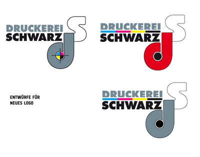 Logo-Redesign Druckerei Schwarz