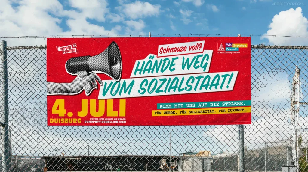 Bauzaun-Banner "Ruhrpott Rebellion" 5x3 Meter @pixelstaub.de