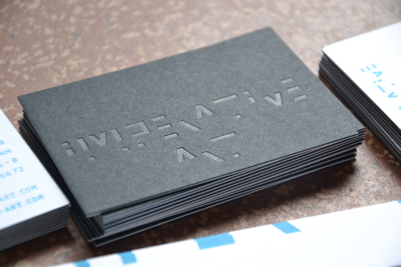 Unboxing: Letterpress Visitenkarten für Imperative Art (Design: pixelstaub, Druck: Letterjazz)