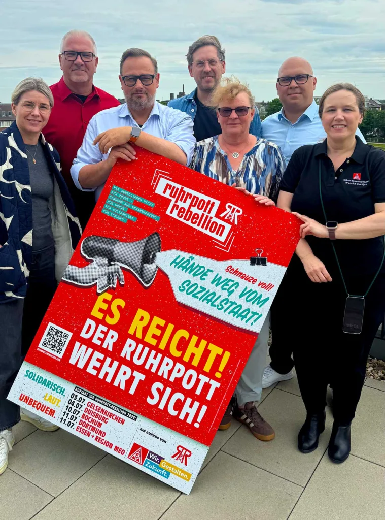 Pressefoto: IG Metall Geschäftsstellen stellen die Kampagne "Ruhrpott-Rebellion" vor.