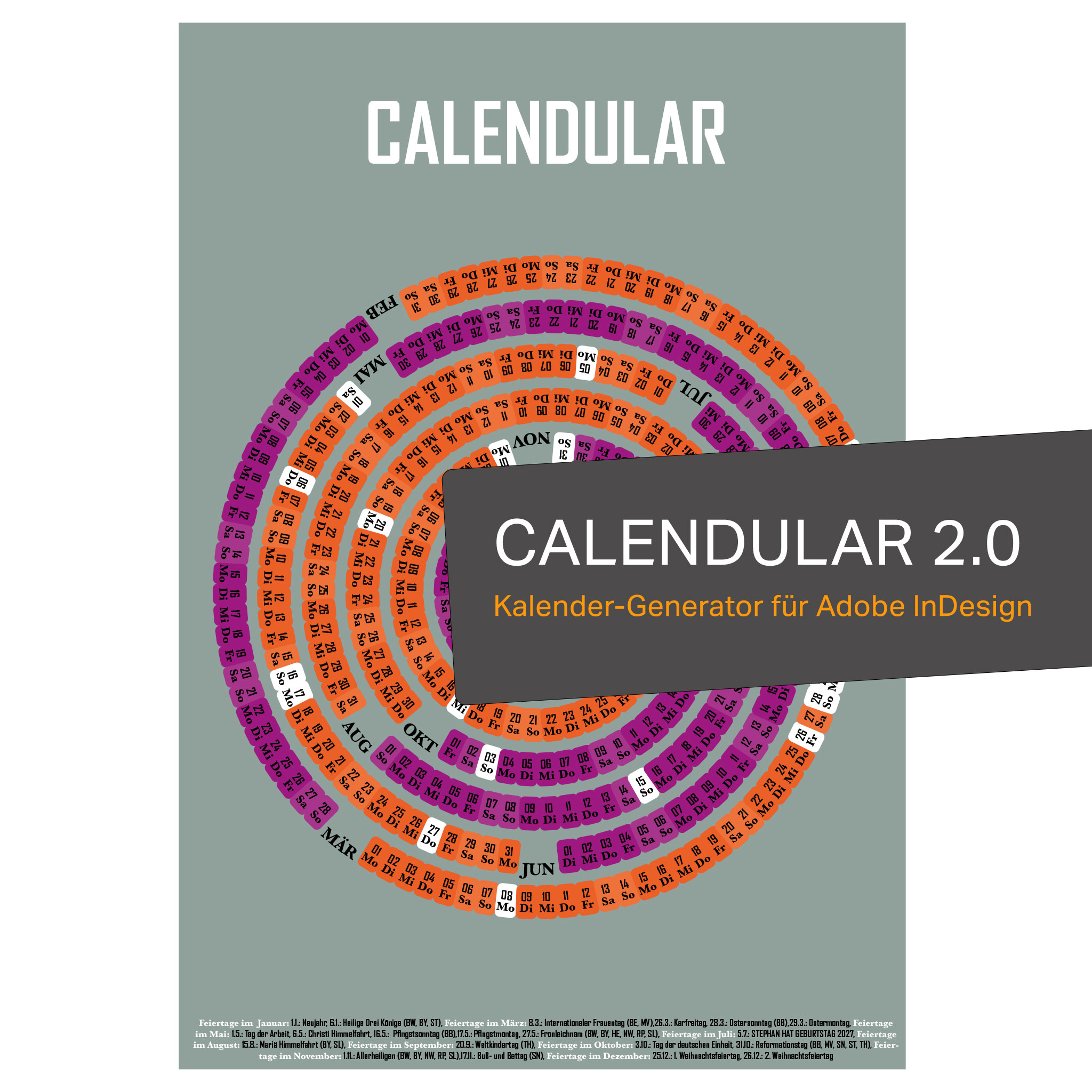 Calendular 2 ist da – kostenloses Script zur Generierung von Kalendern in Adobe InDesign