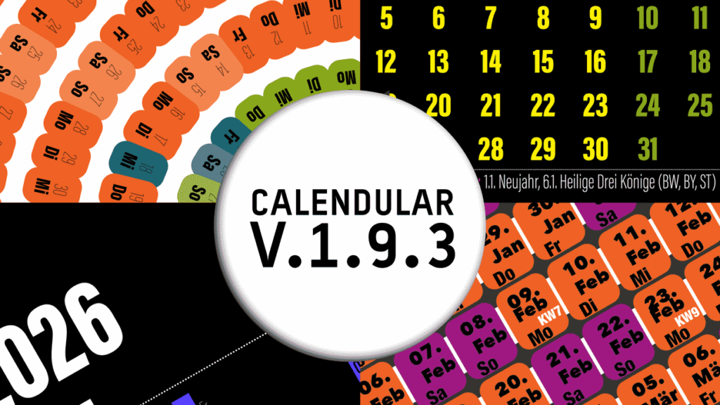 Calendular v1.9.3 – Update mit vielen neuen Funktionen