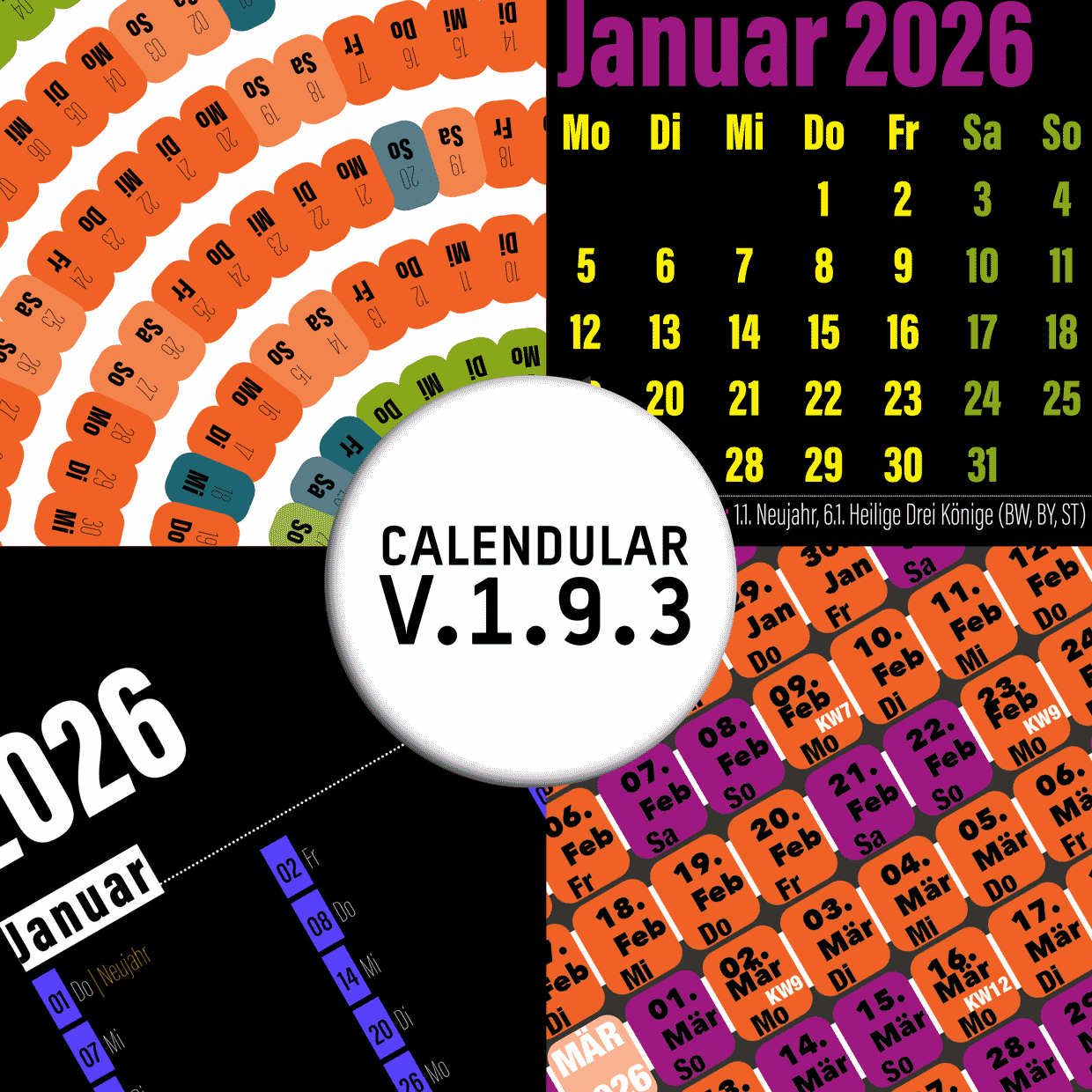 Calendular v1.9.3 – Update mit vielen neuen Funktionen