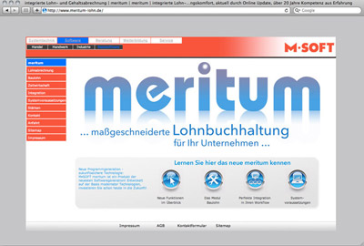 »Screendesign für das Softwarehaus M-Soft