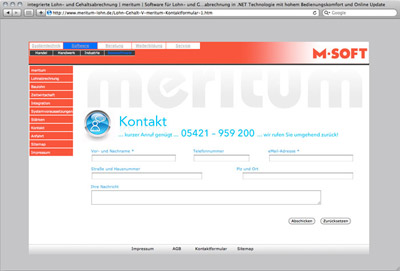 »Screendesign für das Softwarehaus M-Soft